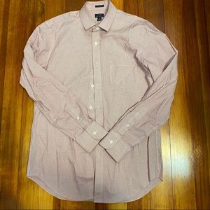 J crew red and white button down